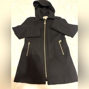 Michael Kors Black Hooded Raincoat with removable hoodie. Size-Medium